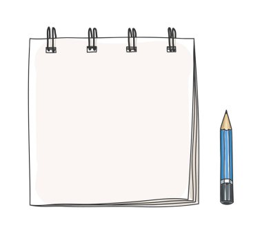 küçük dizüstü bilgisayar elle çizilmiş ve pensil sanat illüstrasyon