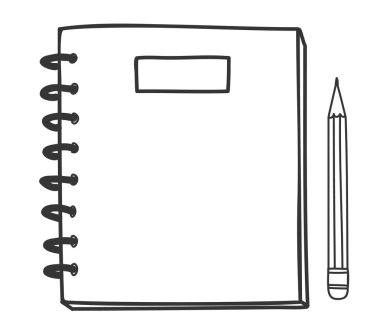 defter ve kalem çizilmiş sanat sevimli vektör çizim el