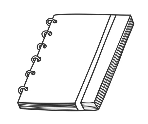 Notebook linea arte mano darwn vettoriale arte illustrazione — Vettoriale Stock