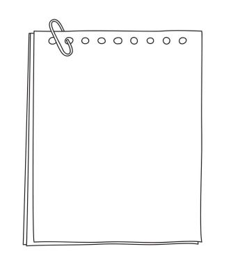 sevimli çizgi sanat illüstrasyon kağıt defter el çekilmiş