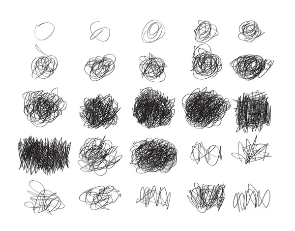 Set of Grunge Hand drawn scribble circles, vector logo design el — Stock Vector