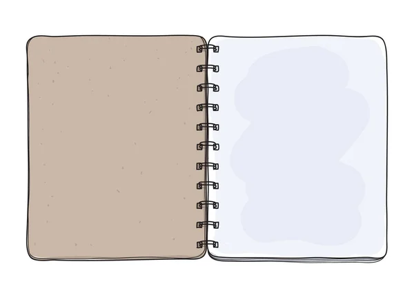 Notebook disegnato a mano su sfondo bianco carta bianca copertina art v — Vettoriale Stock