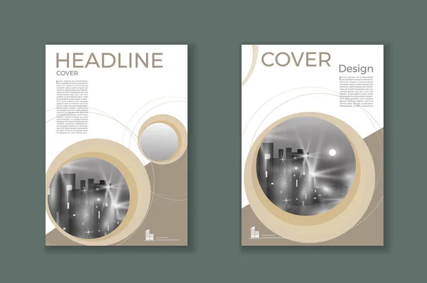 Copertina marrone Brochure template, design, annual report, magazine a — Vettoriale Stock