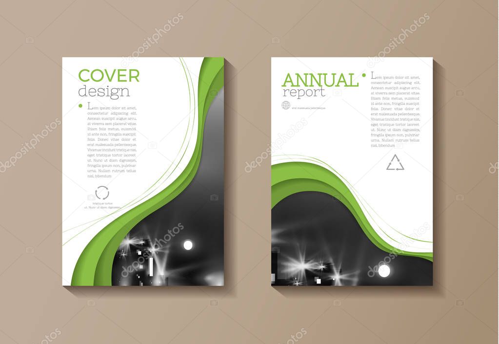 green eco  cover modern template, design, annual report, magazin