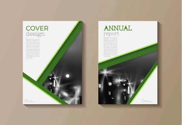 Livro de capa moderna verde Modelo de brochura, design, repo anual —  Vetores de Stock