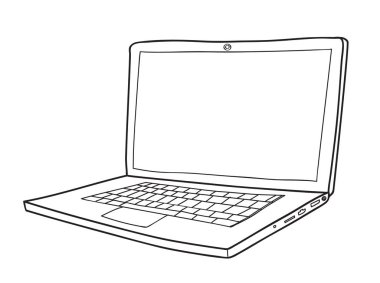 vektör hat sanat çizim dizüstü şirin el çekilmiş