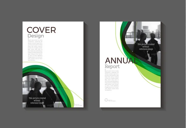 Cubierta abstracta verde moderno libro de portada plantilla de folleto, desig — Vector de stock