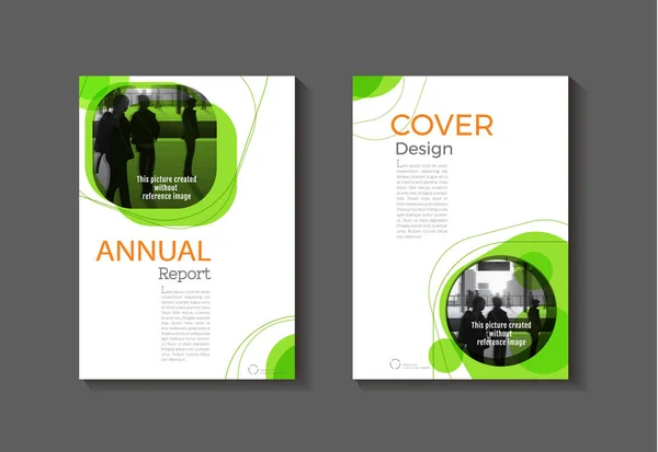 Portada verde libro moderno folleto plantilla, diseño, informe anual — Vector de stock
