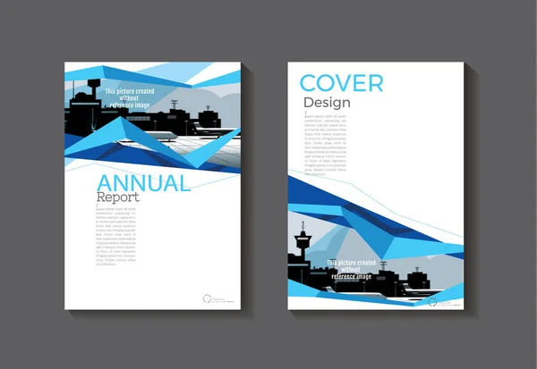 Design azul capa moderna abstrato modelo de livro de capa de brochura, um — Vetor de Stock