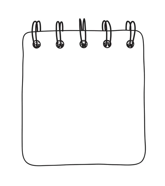 Cuaderno lindo línea arte vector ilustración dibujada a mano — Vector de stock