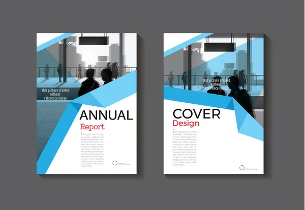 Azul moderno libro cubierta diseño abstracto folleto cubierta plantilla — Vector de stock