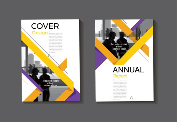Gelb und lila Design-Bucheinband moderne Einband abstrakte Brosche — Stockvektor