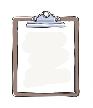 antika Pano ve boş kağıt çizilmiş vektör sanat illustra el