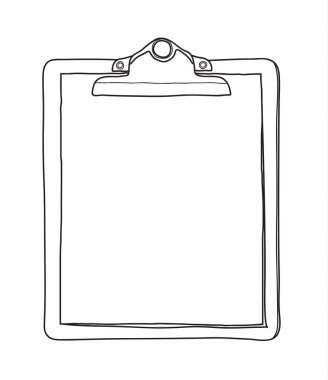 antika Pano ve boş kağıt çizilmiş vektör hat sanat hasta el