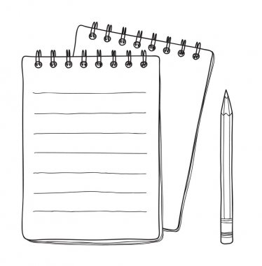 defter ve kalem elle çizilmiş vektör hat sanat çizim