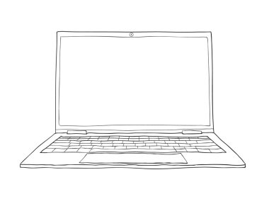 sevimli vektör hat sanat çizim dizüstü el çekilmiş