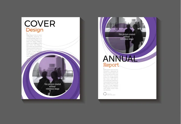 Púrpura moderno círculo amarillo cubierta diseño moderno libro cubierta abst — Vector de stock