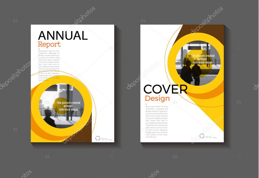 yellow and Brown cover Circle design modern book cover abstract 