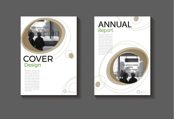 Hnědý kryt Circle design moderní Polohovací pouzdro abstraktní brožura co — Stock fotografie