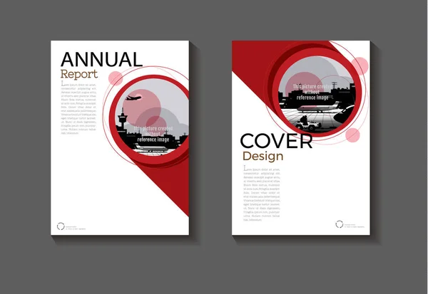 Cubierta abstracta roja Diseño de círculo cubierta moderna del libro Folleto cov — Vector de stock