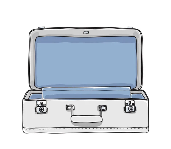 Valise Bagages Crème coloré vintage dessin à la main vectoriel art il — Image vectorielle