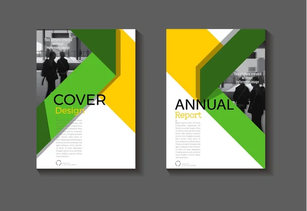 Grüner und gelber Einband Design moderner Bucheinband abstrakte Broschüre — Stockvektor