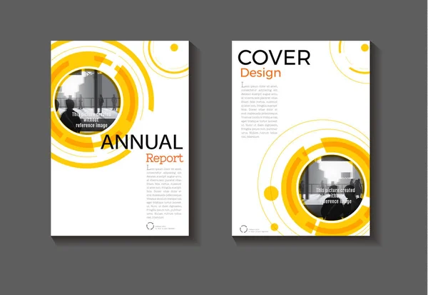 Sfondo giallo Cerchio copertina moderna design libro moderno copertina a — Vettoriale Stock