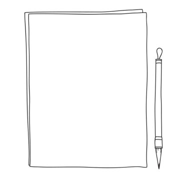 eski kağıt vintage ve Çin fırça defter çizilmiş vektör l el