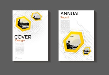 Sarı altıgen teknoloji arka plan modern kapak tasarımı modern 