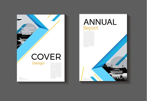 Abstracto azul amarillo fondo moderno diseño de portada libro moderno — Vector de stock