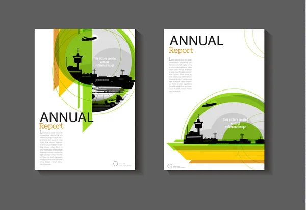 Mise en page jaune abstrait et fond vert design de couverture moderne — Image vectorielle