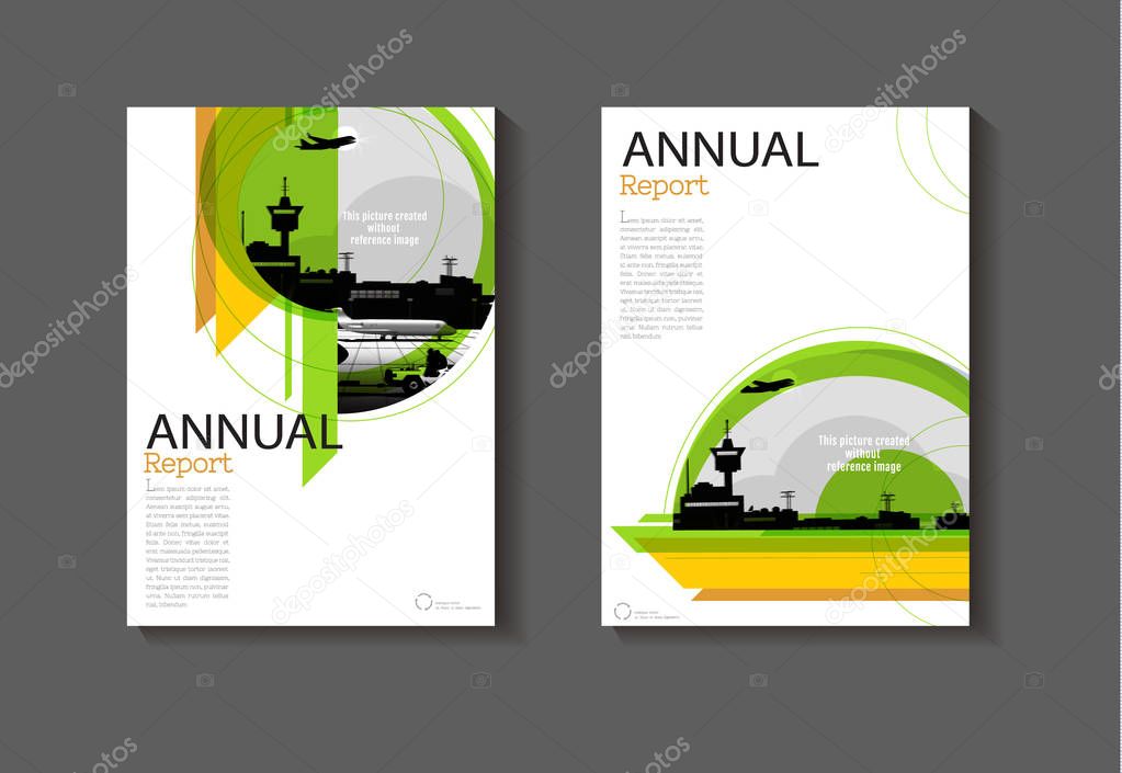 layout yellow abstract and green background modern cover design 