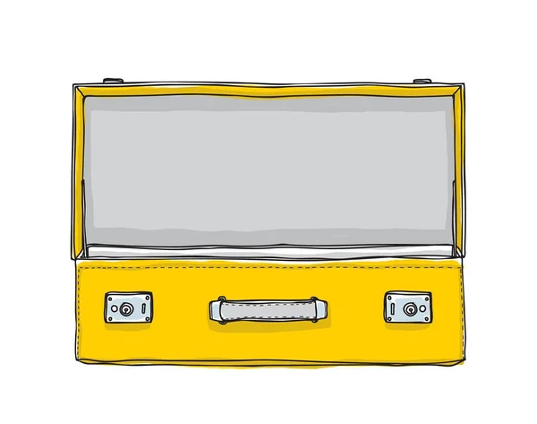 Yellowsuitcase ヴィンテージ手描きかわいいベクター アート イラスト — ストックベクタ