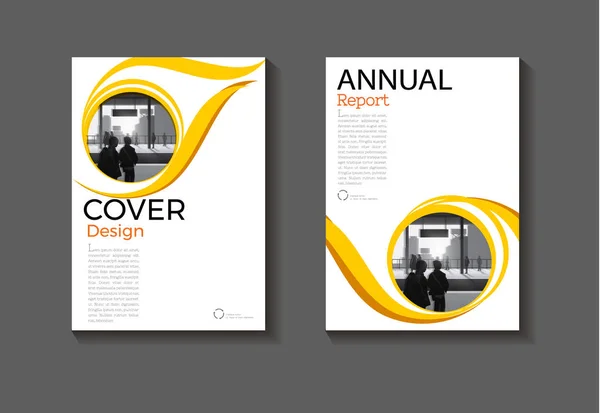 Layout Kreis gelb abstrakt und grün Hintergrund modernes Cover — Stockvektor