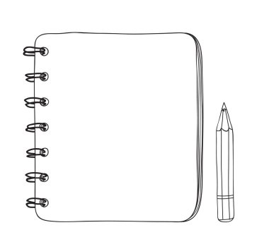 şirin mini defter ve kalem elle çizilmiş hat sanat illüstrasyon