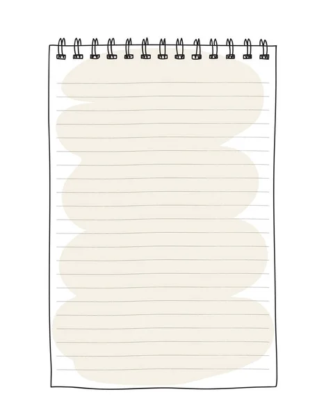 Cuaderno marrón dibujado a mano lindo vector ilustración de arte — Vector de stock