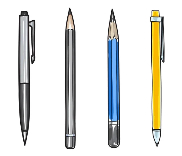 Ручное рисование ручкой и карандашом — стоковый вектор