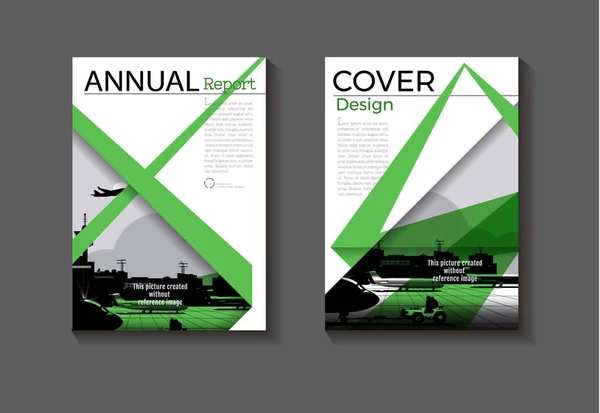 緑の現代カバー抽象カバーブックパンフレットテンプレート デザイン 年次報告書 雑誌やチラシのレイアウトベクトルA4 — ストックベクタ