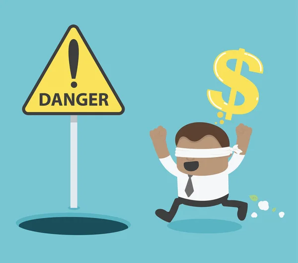 Afrika işadamı çukur h ile para bulmaya çalışan gözü kapalı