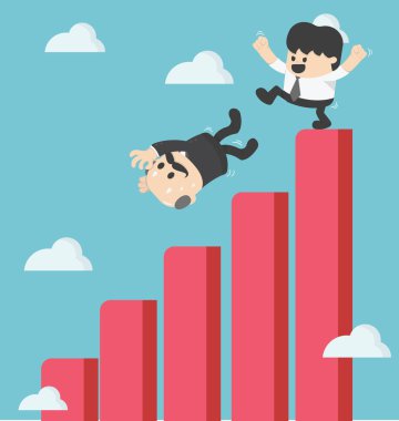 işadamı tekme grafikten düşmek