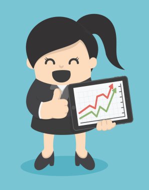 iş kadını ile tablet