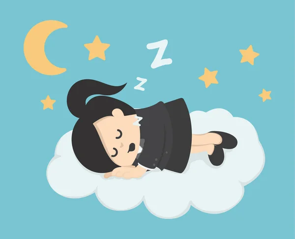 Femme d'affaires dormir sur un nuage — Image vectorielle