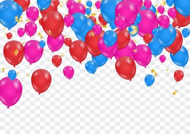 kutlama arka plan şablonu konfeti ve şeritler ve ba