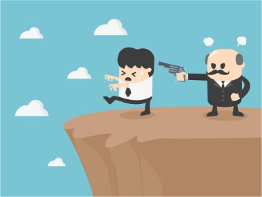 Konsept karikatür işadamı zorlanıyor.illüstrasyon