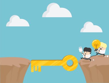 Çizgi film konsepti İşbirliği iş sembolü hırs, başarı