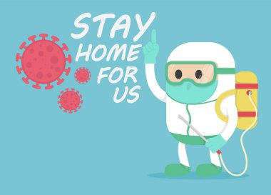 Hastalık kontrol uzmanları koronavirüs tavsiyesi veriyor. Bizim için evde kal.