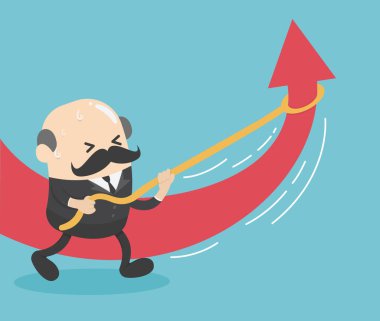 Yaşlı iş adamları borsa çizelgesini değiştiriyor.