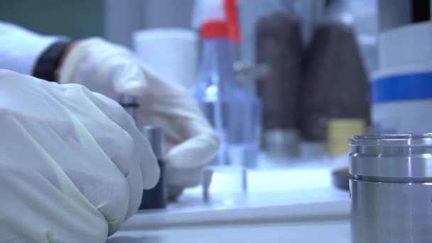 Male Scientist Working Laboratory — Stock Video
