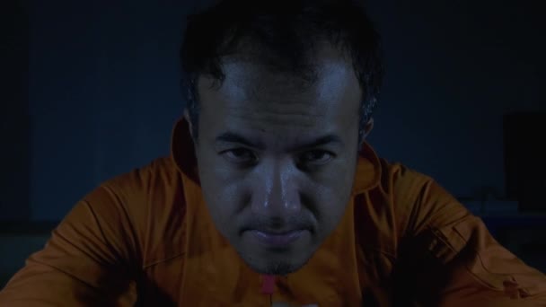 Sospettato Indossare Abiti Prigioniero Stato Arrestato Durante Indagine Intervista Scoprire — Video Stock
