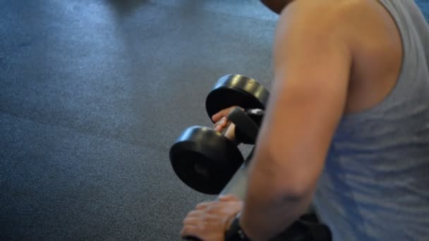 Retrato Musculoso Asiático Homem Formação Ginásio Exercício Peso Corporal — Vídeo de Stock